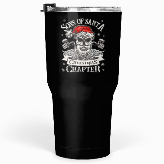 Biker Sons of Santa - Viking Motorcycle Christmas Tumblers 30 Oz