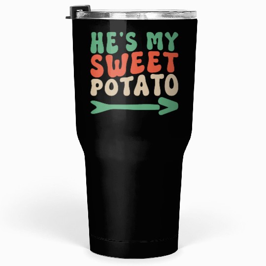 Groovy He's My Sweet Potato Couple's Matching Tumblers 30 Oz