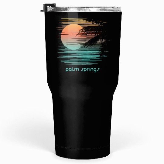 Artistic Palm Springs California Palm Tree Tumblers 30 Oz