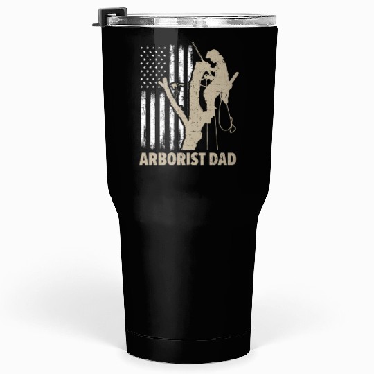 Arborist Dad Logger Patriotic Wood USA Flag Tumblers 30 Oz