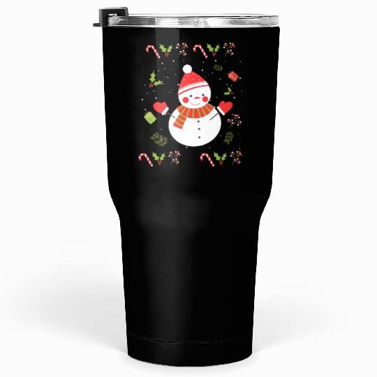 Ugly Holiday Sweater Cute Snowman Tumblers 30 Oz