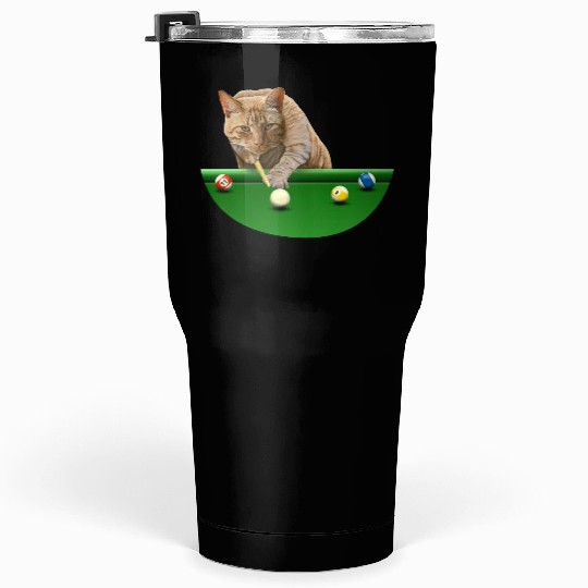 8 BALL POOL CAT Tumblers 30 Oz
