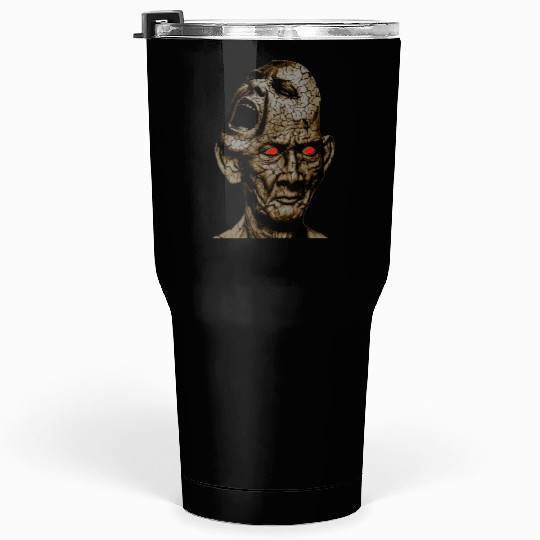 Stoic Old Man With Cracked Leathery Skin Red Eyes Tumblers 30 Oz