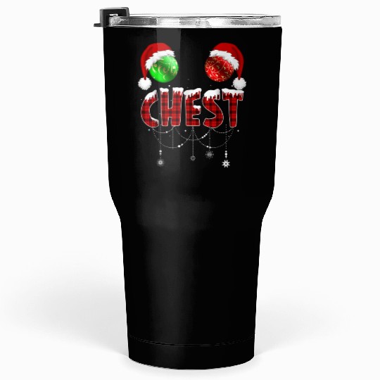 Chest Nuts Christmas Funny Matching Couple Tumblers 30 Oz