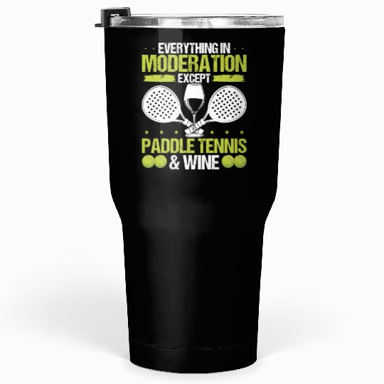 Paddle Tennis Player Wine Drinking Paddle Team Tumblers 30 Oz