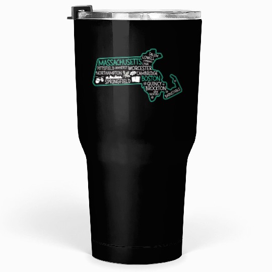Massachusetts Boston cute map Salem Lowell Lawrenc Tumblers 30 Oz