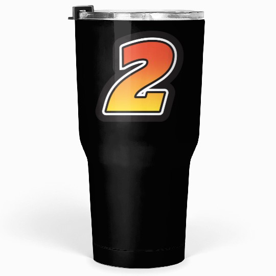 Number Two 2 Gradient Yellow Orange 3 Stroke Tumblers 30 Oz