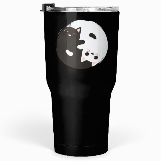 ying yang cat Tumblers 30 Oz
