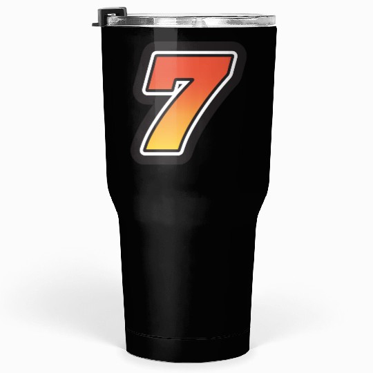 Number Seven 7 Gradient Yellow Orange 3 Stroke Tumblers 30 Oz