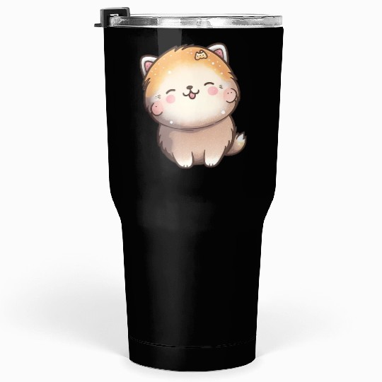 Tiny happy puppy smiling Tumblers 30 Oz