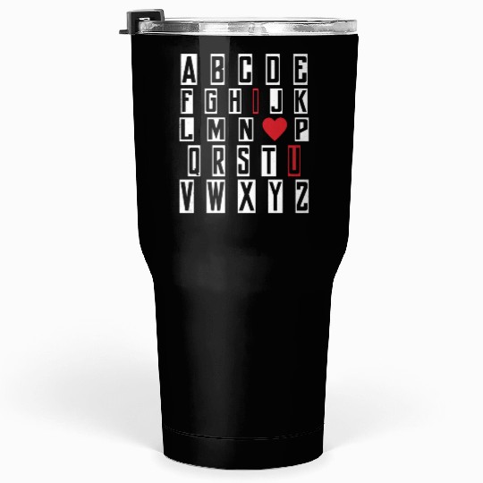ABC Alphabet I Love You English Teacher Valentine Tumblers 30 Oz