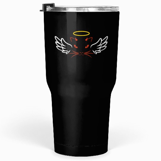 Angel and devil cat Tumblers 30 Oz