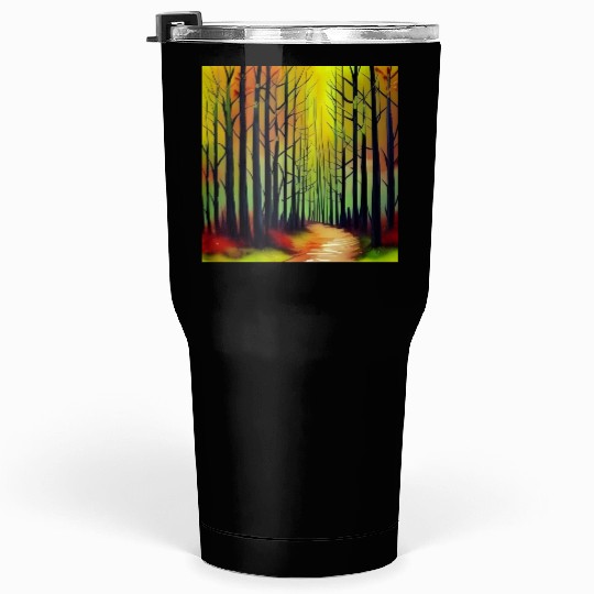 Sunset watercolor forest Tumblers 30 Oz