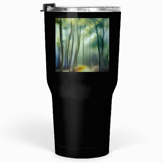 Fog in the water color forest Tumblers 30 Oz