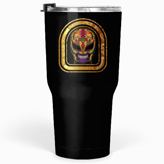 Dia De Los Muertos Tumblers 30 Oz, Lucha Libre El Santo