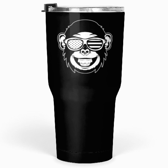 Chimpanzee Orangutan Monkey Head Monkey Tumblers 30 Oz