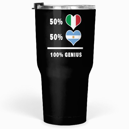 Argentina and Italy 100% genius flag design Tumblers 30 Oz