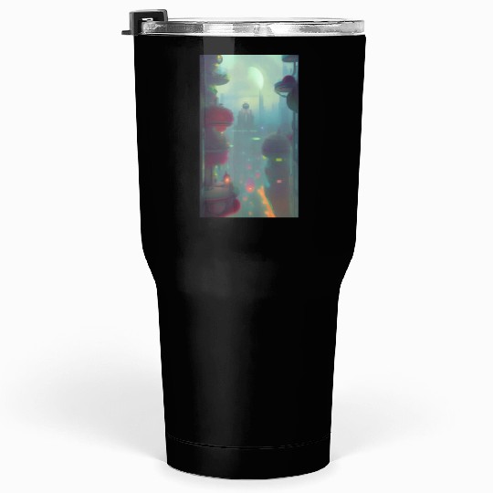 Neon Nights, Futuristic Lights Tumblers 30 Oz