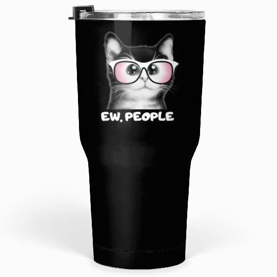 EW PEOPLE, Funny Cat Wearing Pink Sunglasses Tumblers 30 Oz