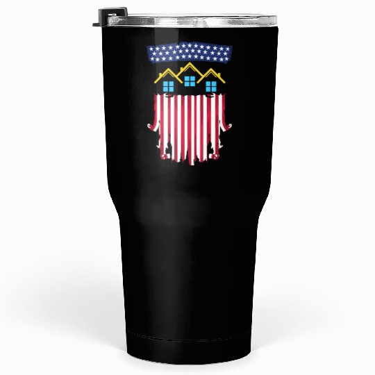 Proud American Patriotic USA Flag Realtor Real Est Tumblers 30 Oz