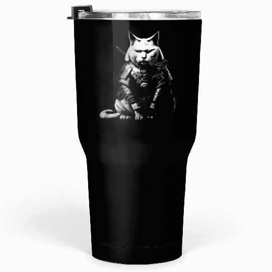 cool samurai cat Tumblers 30 Oz