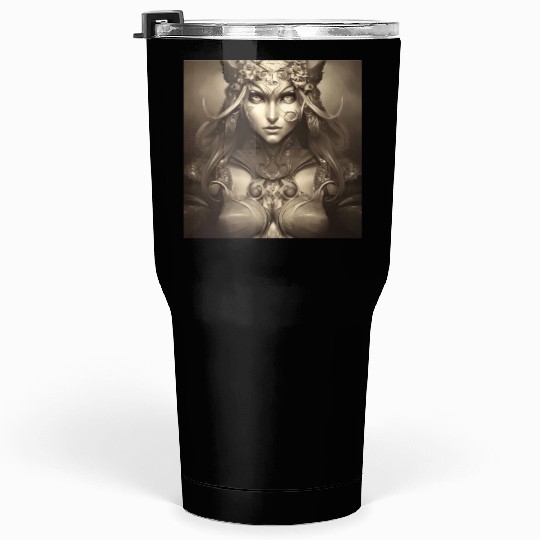 Warrior princess wearing gothic plate dark fantasy Tumblers 30 Oz