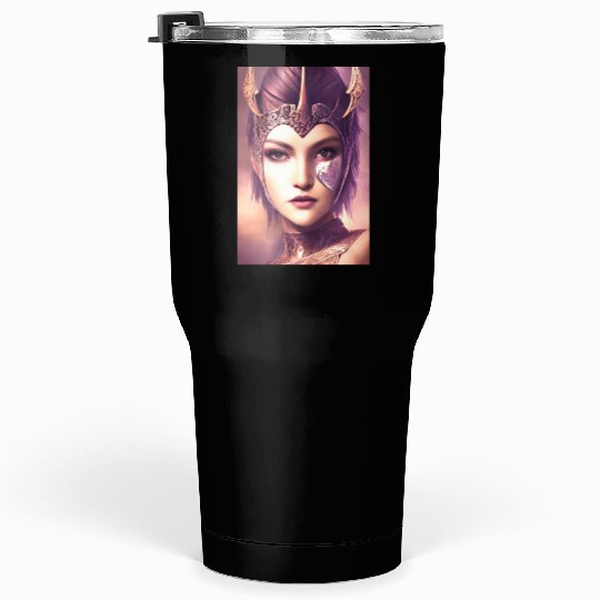 Warrior princess wearing gothic plate dark fantasy Tumblers 30 Oz