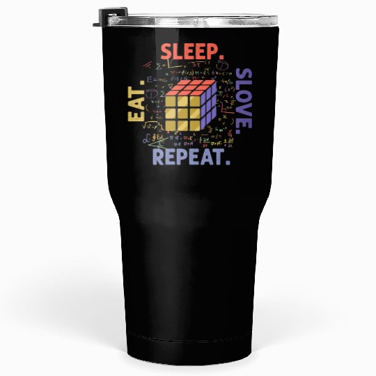 Eat Sleep Solve Repeat Math Speed Cubing Genie Tumblers 30 Oz