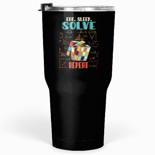 Eat Sleep Solve Repeat Math Speed Cubing Genie Tumblers 30 Oz