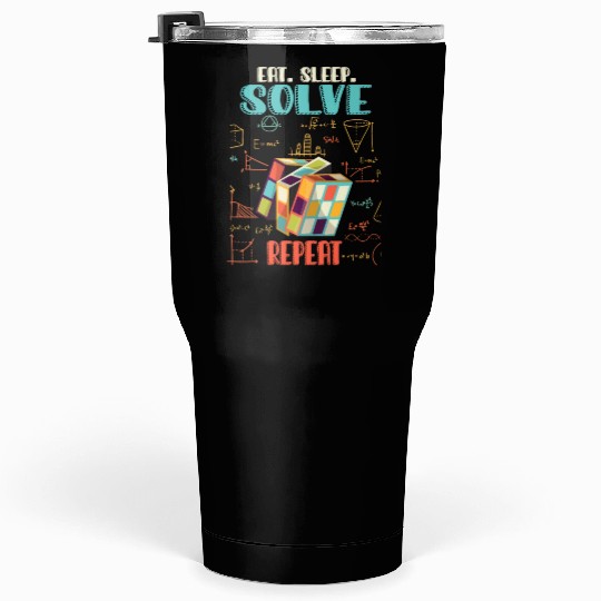 Eat Sleep Solve Repeat Math Speed Cubing Genie Tumblers 30 Oz