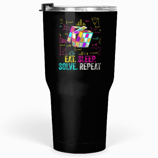 Eat Sleep Solve Repeat Math Speed Cubing Genie Tumblers 30 Oz