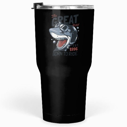 shark ride rider race Tumblers 30 Oz