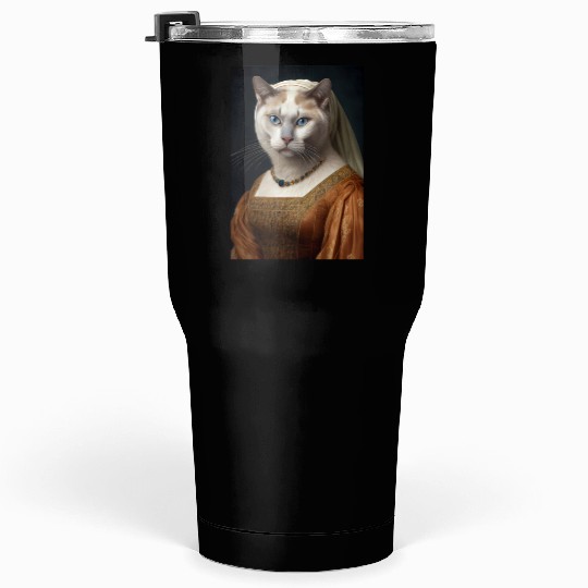 Burmilla Queen Cat Breed Portrait Royal Renaissanc Tumblers 30 Oz