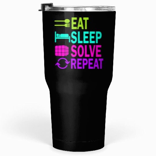 Eat Sleep Solve Repeat Math Speed Cubing Genie Tumblers 30 Oz