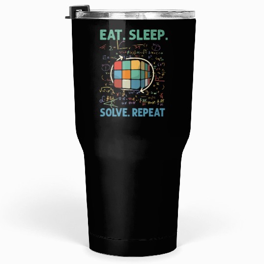 Eat Sleep Solve Repeat Math Speed Cubing Genie Tumblers 30 Oz