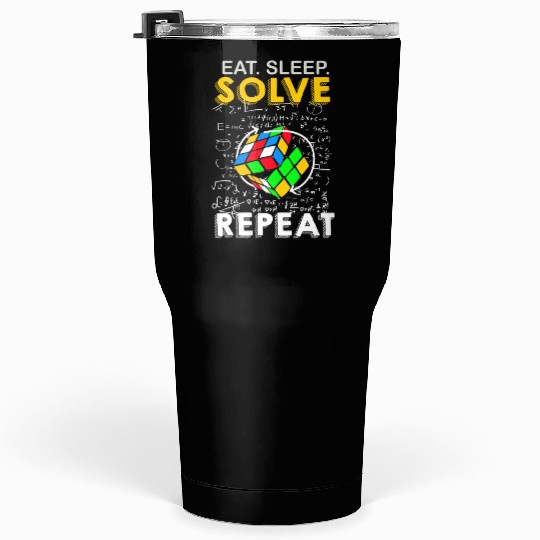 Eat Sleep Solve Repeat Math Speed Cubing Genie Tumblers 30 Oz