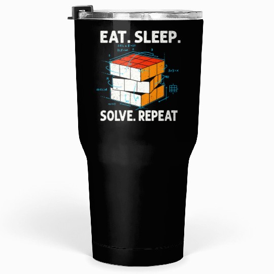 Eat Sleep Solve Repeat Math Speed Cubing Genie Tumblers 30 Oz