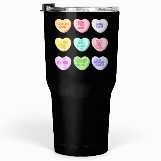 Teacher Valentines Day Conversation Heart School Tumblers 30 Oz