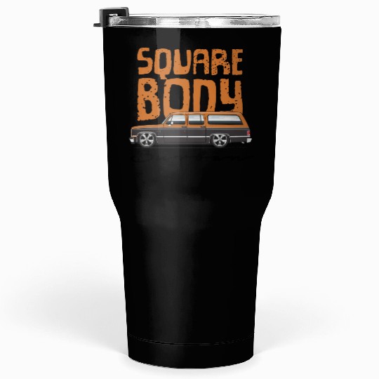 square Burnt Orange Tumblers 30 Oz