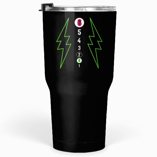 GREEN LIGHTNING BOLT MOTORCYCLE SHIFT PATTERN Tumblers 30 Oz