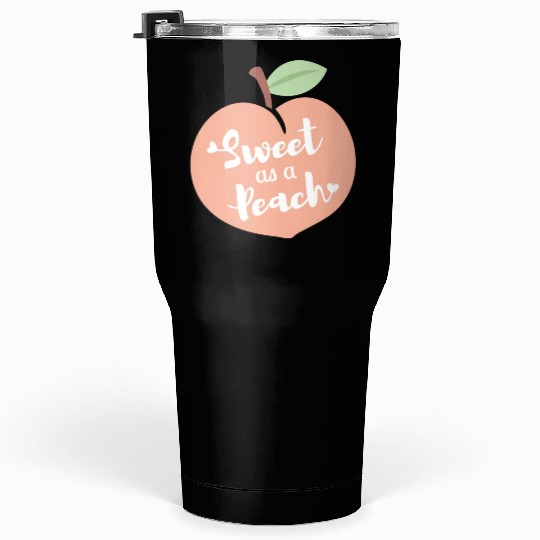 Sweet As A Peach Typography and Hearts Tumblers 30 Oz