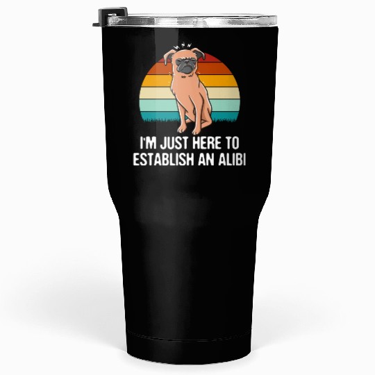 Im Just Here to Establish an Alibi Funny Sarcastic Tumblers 30 Oz