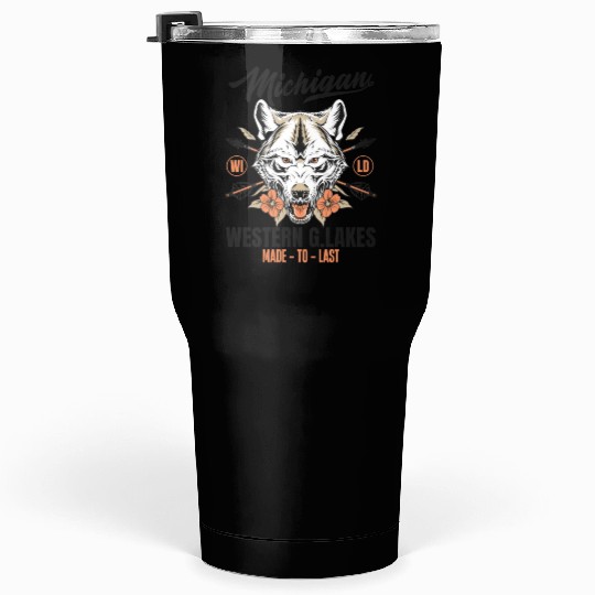 Western great lakes Michigan home of the wolf Tumblers 30 Oz