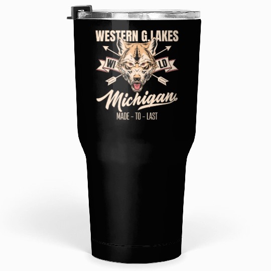 Western great lakes Michigan home of the wolf Tumblers 30 Oz