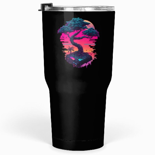 Synthwave Bonsai Tree Tumblers 30 Oz