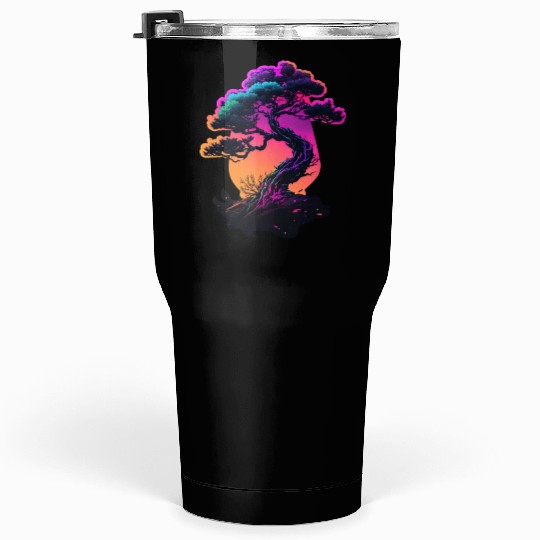 Synthwave Bonsai Tree Tumblers 30 Oz