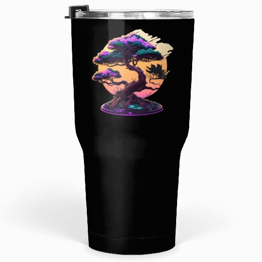 Synthwave Bonsai Tree Tumblers 30 Oz