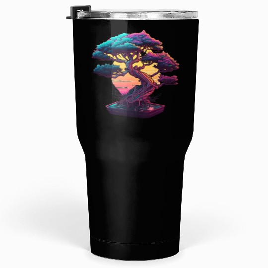 Synthwave Bonsai Tree Tumblers 30 Oz