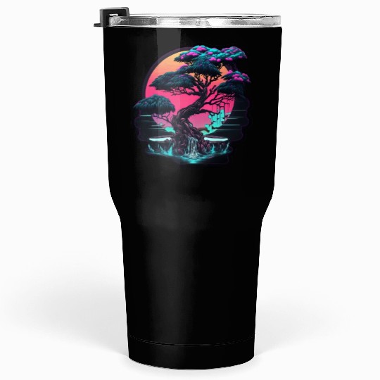 Synthwave Bonsai Tree Tumblers 30 Oz