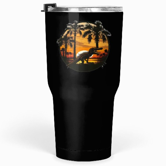 Florida Everglades Sunset Alligator and Palm Tree Tumblers 30 Oz